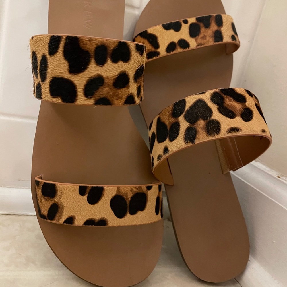 J crew leopard slides